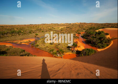 Die berühmten roten Dünen bei Jalapão Nationalpark, Tocantins state. Dies ist der am meisten fotografierte Attraktion im Park, wilde Gegend in Brasilien Stockfoto