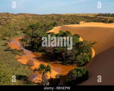 Die berühmten roten Dünen bei Jalapão Nationalpark, Tocantins state. Dies ist der am meisten fotografierte Attraktion im Park, eine der wildesten Gegenden, Brasilien Stockfoto