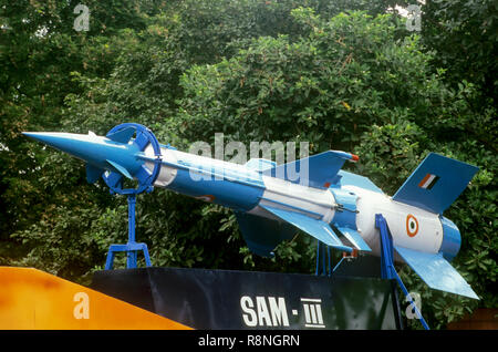 Oberfläche-zu-Sam-III-Rakete Anzeige am Tag der Republik, Marina, Chennai, Tamil Nadu, Indien Stockfoto