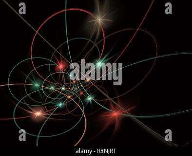 Digital Design von auf Umlaufbahn. Farbe abstrakte Linien. Futuristische Technologie Abbildung. Energetische Licht Titel Stockfoto