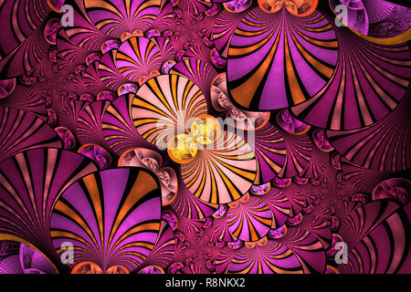 Bunte symmetrische Fraktale Blume. Elegante und feine Digital erzeugten fraktale Muster für Kunstprojekte. Stockfoto