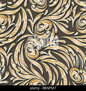 Abstrakte florale goldene Strudel nahtlose Muster. Vector Illustration. Stock Vektor