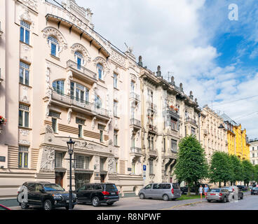 Art Nouveau Gebäude auf Alberta Iela in Centrs (Zentrale) Riga, Riga, Lettland Stockfoto