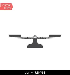 Einfache Gleichgewicht Waage Symbol Vektor Logo Vorlage Stock Vektor