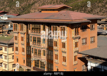 Traditionelle großes Haus in Thimpu, Bhutan Stockfoto