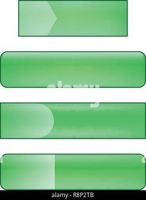 Vektor hell glänzend Web Buttons set - grün Stock Vektor