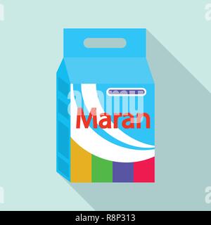 Waschmaschine Pulver Symbol, flacher Stil Stock Vektor