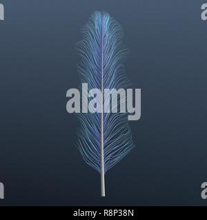 Hellblau feather Symbol, realistischen Stil Stock Vektor