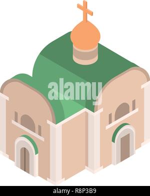 Kirche Symbol, isometrische Stil Stock Vektor