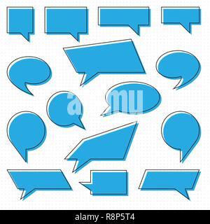 Satz von comic Sprechblasen, isoliert. Vector Illustration. Sammlung von Reden und Denken Blasen im flachen Stil Stock Vektor