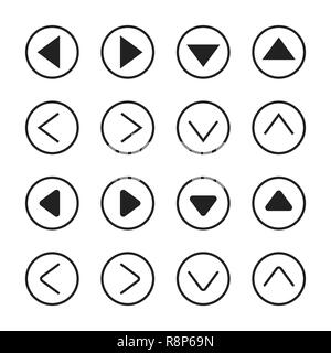 Satz linearer Pfeile. Vector Illustration. Sammlung der Pfeile in einem Kreis Stock Vektor