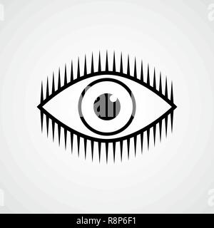 Symbol "Rote-Augen". Vector Illustration. Symbol für Auge in flacher Bauweise Stock Vektor