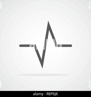 Grau heartbeat Symbol in flacher Ausführung. Vector Illustration. Heartbeat Zeichen isoliert. Stock Vektor