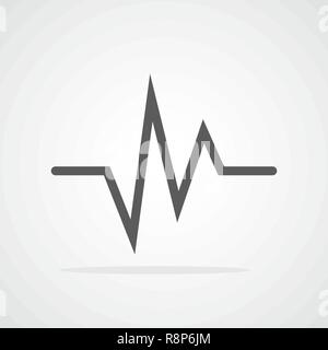 Grau heartbeat Symbol in flacher Ausführung. Vector Illustration. Heartbeat Zeichen isoliert. Stock Vektor