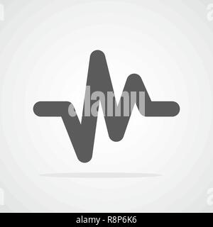 Grau heartbeat Symbol in flacher Ausführung. Vector Illustration. Heartbeat Zeichen isoliert. Stock Vektor