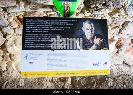 Nazaré Canyon, Canhão da Nazaré Surf World Record grosse Wellen Stockfoto