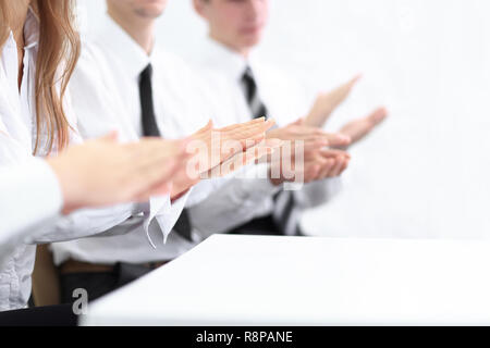 Bis zu schließen. Business Team Applaus bei der Sitzung Stockfoto