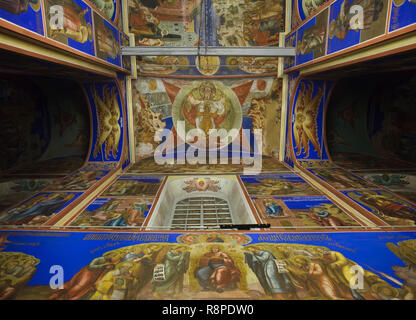 Wandmalereien aus dem 17. Jahrhundert in der Kathedrale von der Geburt der Gottesgebärerin (rozhdestvensky Cathedral) in Wladimir, Russland datiert. Stockfoto