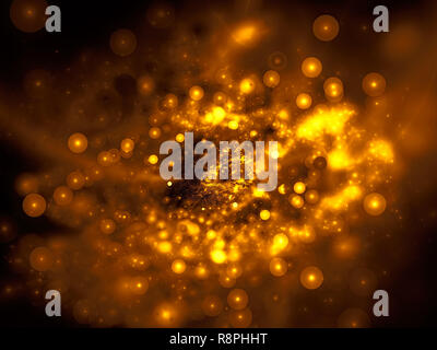 Abstrakte golden Weichzeichner mit Bokeh - computer-generierten Bildes. Digitale Kunst: festliche Kulisse oder Textur mit Glitter. Urlaub oder Magic Thema. Stockfoto