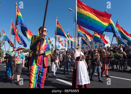 Island, Capital Region, Reykjavik, Gay Pride Parade 2017 Stockfoto