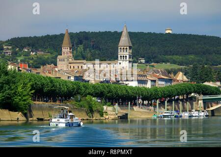 Frankreich, Saone-et-Loire, Tournus, Abteikirche St. Philibert, eine der größten romanischen Denkmäler von Frankreich, Tal der Saône, Maconnais Stockfoto