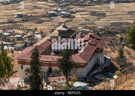 Paro Dzong von Ta Dzong, Paro, Bhutan Stockfoto