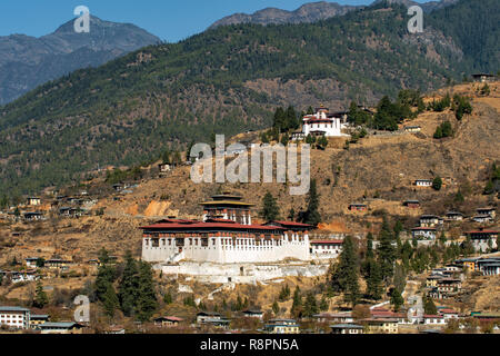 Paro Dzong und Ta Dzong, Paro, Bhutan Stockfoto