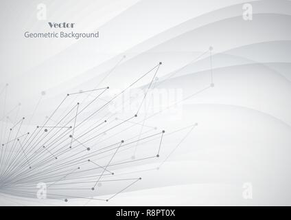 Abstrakte geometrische Hintergrund mit Linien und Punkten. Stock Vektor