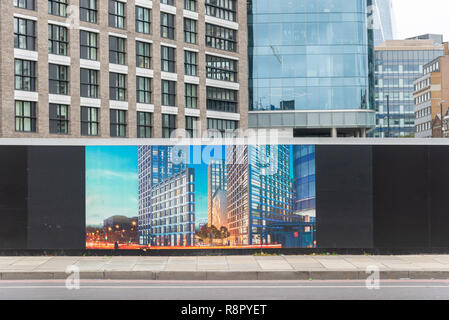 Das Horten, wie neue Office Entwicklung aussehen wird, wenn sie fertig sind, Aldgate, City of London, Großbritannien Stockfoto