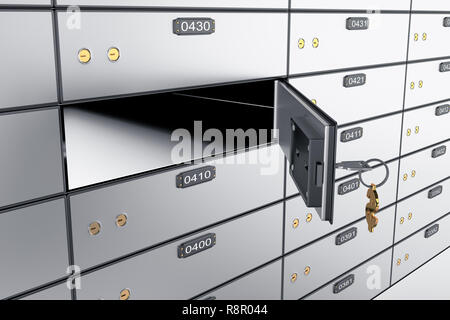 3D-Safe mit offenen einen sicheren Zelle. Stockfoto