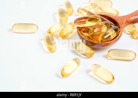 Fischöl Omega 3 Kapseln Stockfoto