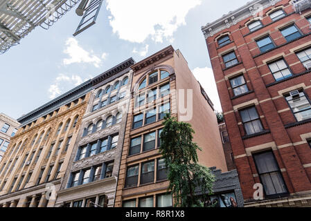 Typische Gebäude in Soho Bügeleisen Historic District in New York City Cast Stockfoto