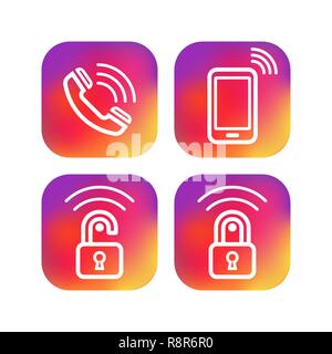 Ein Satz der Ikonen inspiriert Instagram. Neues Design für Anwendungen, Web, Social Networks und andere. Vector Illustration. Stock Vektor