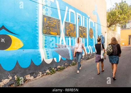 Frankreich, Herault, Sete, Alte Sete, das historische Zentrum, Street Art Stockfoto