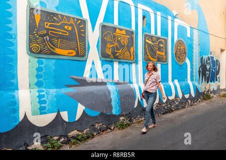 Frankreich, Herault, Sete, Alte Sete, das historische Zentrum, Street Art Stockfoto