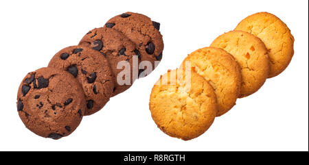 Stapel von oatmeal Cookies auf weißem Hintergrund Stockfoto