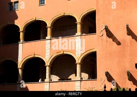 Frankreich, Rhone, Lyon, 5. Bezirk, Alten Lyon, historische Stätte des Weltkulturerbes der UNESCO, Rue de la Bombarde, das Haus der Anwälte (XVI), Miniatur Museum und Kino aufgeführt Stockfoto