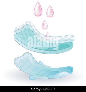 Vector Illustration der Pads für feminine Hygiene Stock Vektor
