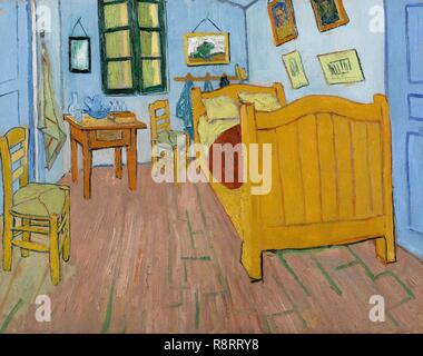 Das Schlafzimmer. Datum: Oktober 1888, Arles. Abmessungen: 72,4 cm x 91,3 cm, 92,2 cm x 111 cm. Museum: Van Gogh Museum, Amsterdam. Autor: Van Gogh, Vincent. VINCENT VAN GOGH. Stockfoto