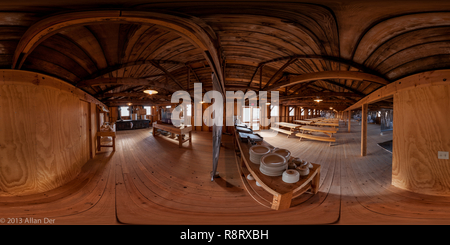 360 Grad Panorama Ansicht von Manzanar, Block 14 Mess Hall