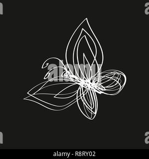 Hand durchgehende Linie Schmetterling gezeichnet. Vector Illustration Stock Vektor