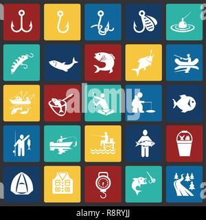 Angeln Symbol auf Quadrate Hintergrund für Grafik- und Webdesign, modernen einfachen Vektor unterzeichnen. Internet Konzept. Trendy Symbol für Web site Design web-Taste oder mobile App. Stock Vektor