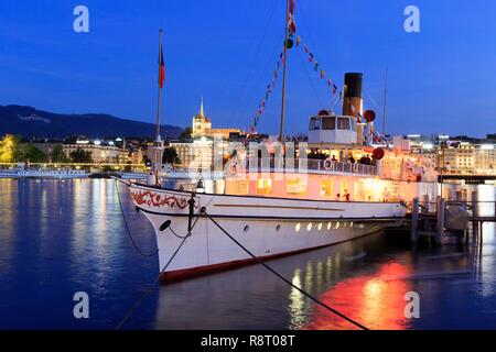 Schweiz, Genf, Rade de Genève, Genfer See Stockfoto