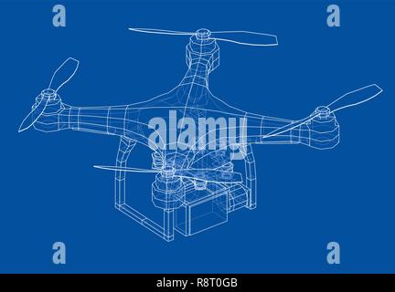 Drone Konzept. Vektor Stock Vektor