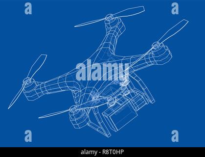 Drone Konzept. Vektor Stock Vektor