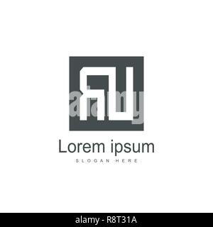 Anfangsbuchstaben RU Logo Vorlage Vektor Design Stock Vektor