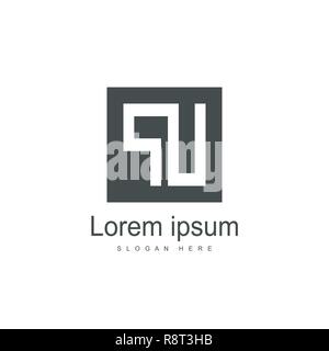Anfangsbuchstaben PU-Logo Vorlage Vektor Design Stock Vektor