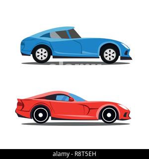 Modell der Profil Autos, Auto cartoon Designs in Profil anzeigen Stock Vektor