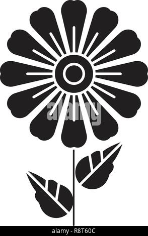 Daisy schwarz Vektor Konzept Symbol. Daisy flachbild Illustration, Zeichen Stock Vektor