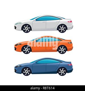 Moderne Autos Vector Illustration Stock Vektor